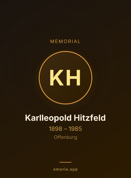Memorial portrait of Karlleopold Hitzfeld