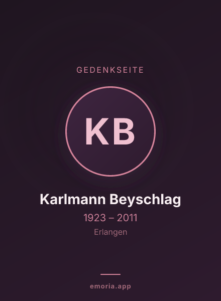 Gedenkportrait von Karlmann Beyschlag