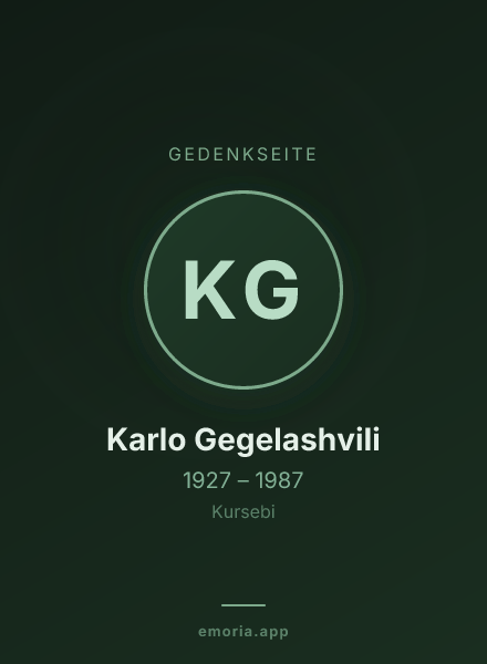 Gedenkportrait von Karlo Gegelashvili