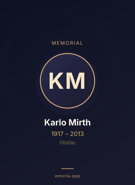 Memorial portrait of Karlo Mirth