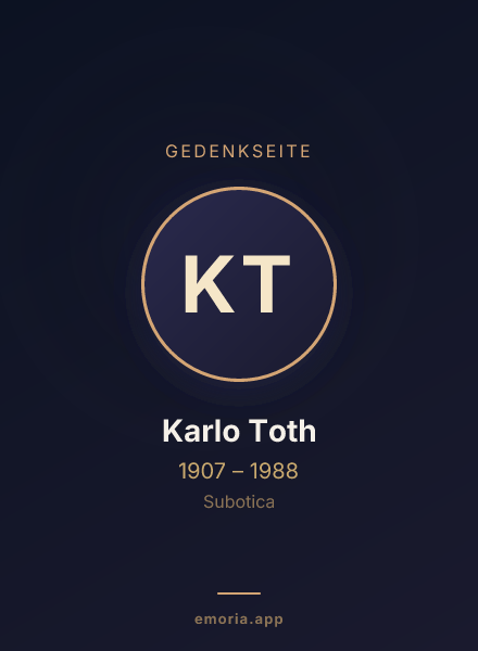 Gedenkportrait von Karlo Toth