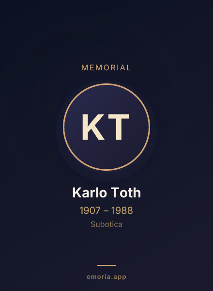 Memorial portrait of Karlo Toth
