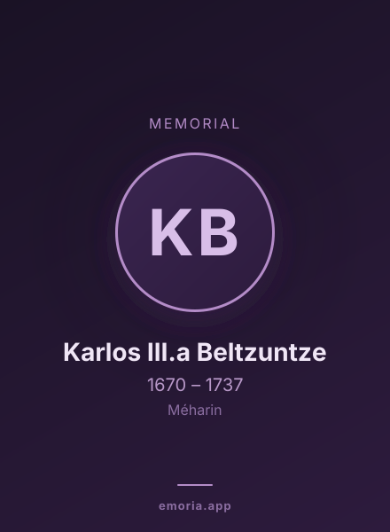 Memorial portrait of Karlos III.a Beltzuntze