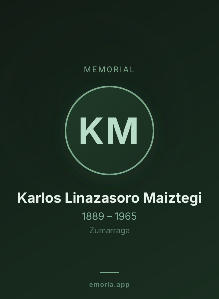 Memorial portrait of Karlos Linazasoro Maiztegi