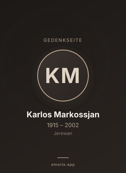 Gedenkportrait von Karlos Markossjan