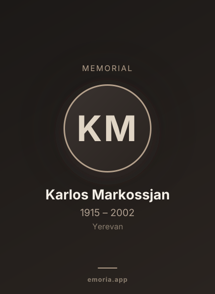 Memorial portrait of Karlos Markossjan