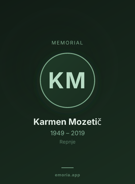 Memorial portrait of Karmen Mozetič