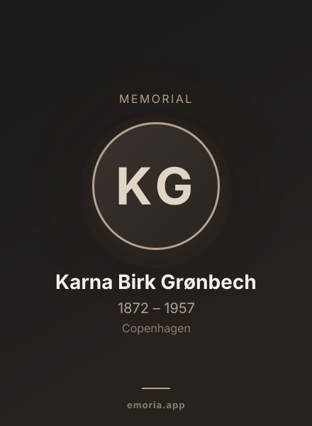 Memorial portrait of Karna Birk Grønbech