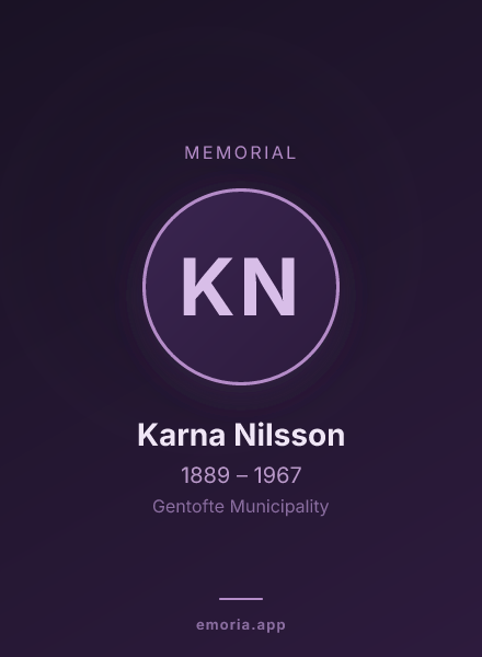 Memorial portrait of Karna Nilsson