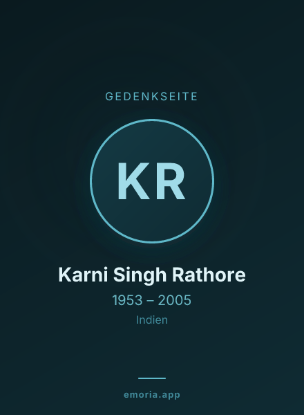 Gedenkportrait von Karni Singh Rathore