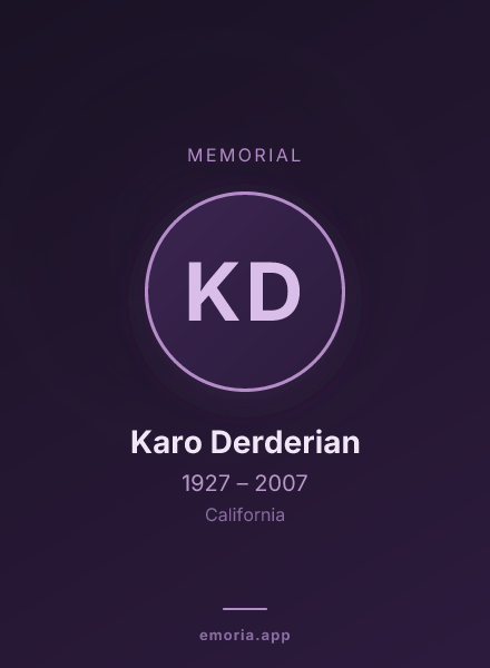 Memorial portrait of Karo Derderian