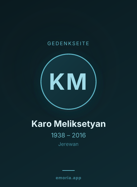 Gedenkportrait von Karo Meliksetyan