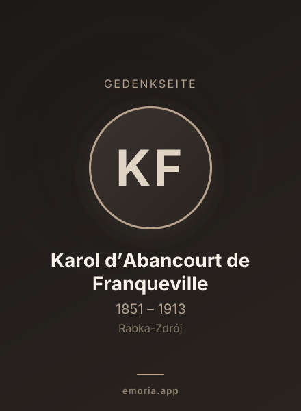 Gedenkportrait von Karol d’Abancourt de Franqueville