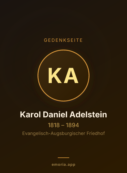 Gedenkportrait von Karol Daniel Adelstein