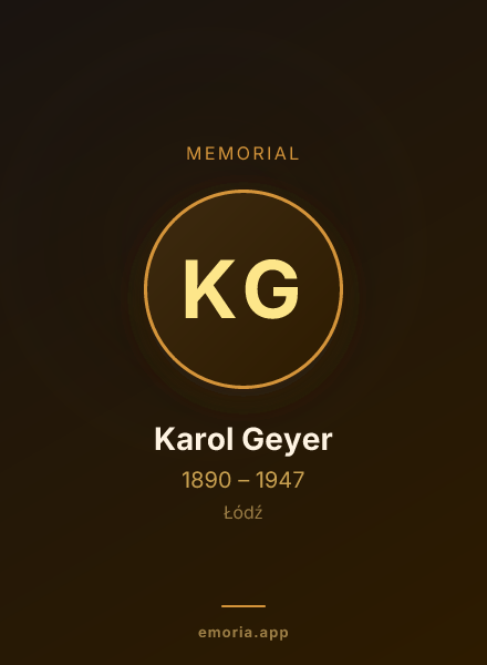 Memorial portrait of Karol Geyer