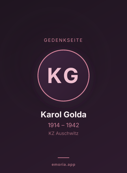 Gedenkportrait von Karol Golda