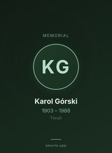 Memorial portrait of Karol Górski