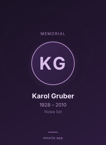 Memorial portrait of Karol Gruber