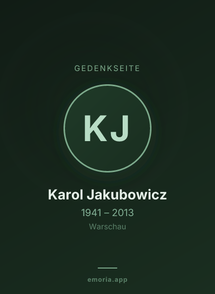 Gedenkportrait von Karol Jakubowicz
