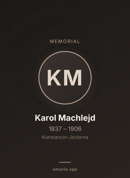 Memorial portrait of Karol Machlejd