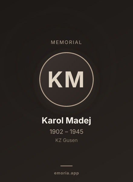 Memorial portrait of Karol Madej