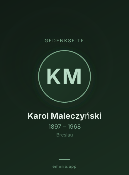 Gedenkportrait von Karol Maleczyński