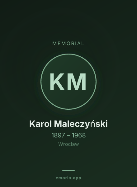 Memorial portrait of Karol Maleczyński