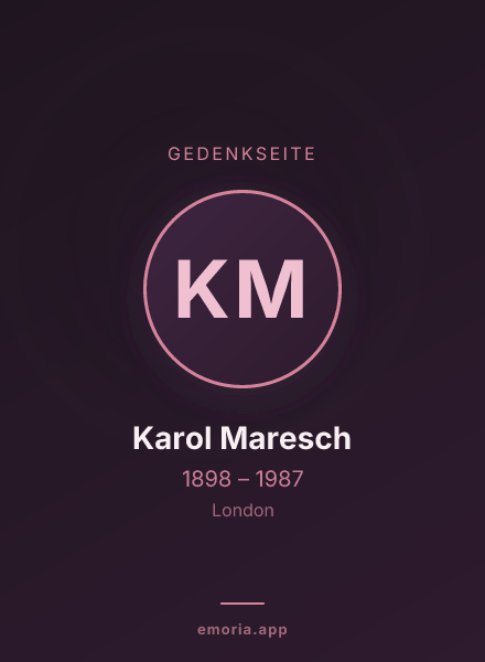 Gedenkportrait von Karol Maresch