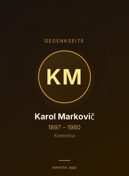 Gedenkportrait von Karol Markovič