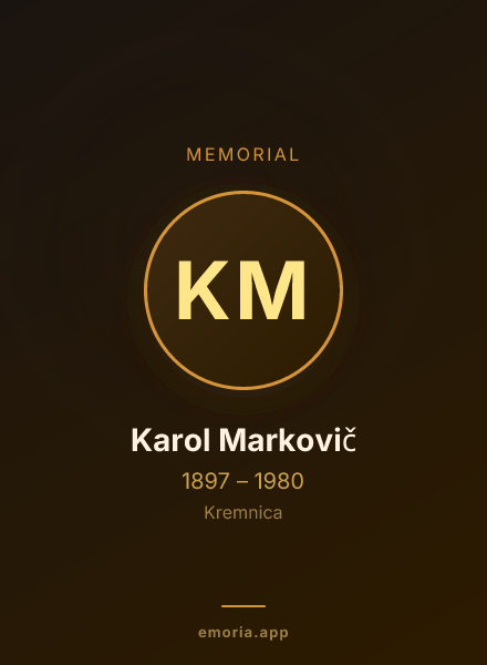 Memorial portrait of Karol Markovič