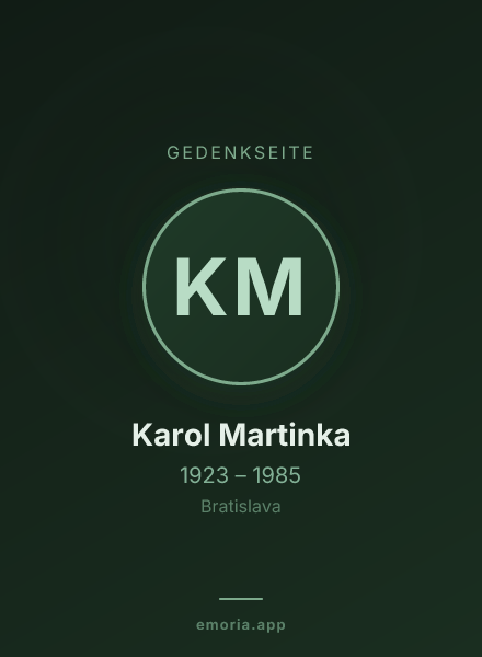 Gedenkportrait von Karol Martinka