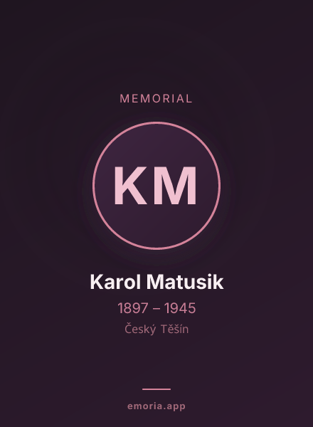 Memorial portrait of Karol Matusik