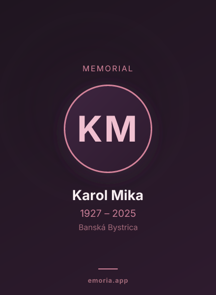 Memorial portrait of Karol Mika