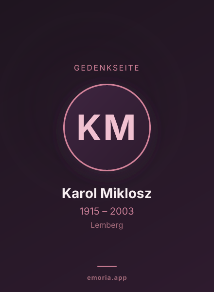 Gedenkportrait von Karol Miklosz