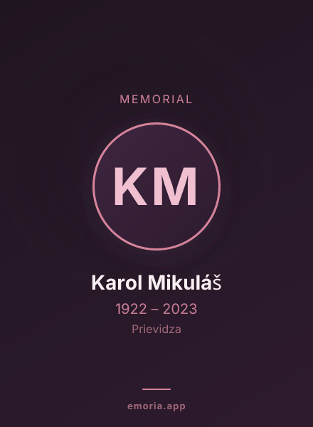 Memorial portrait of Karol Mikuláš