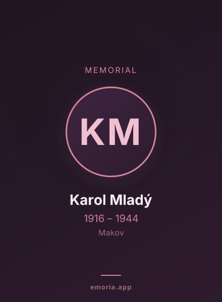 Memorial portrait of Karol Mladý