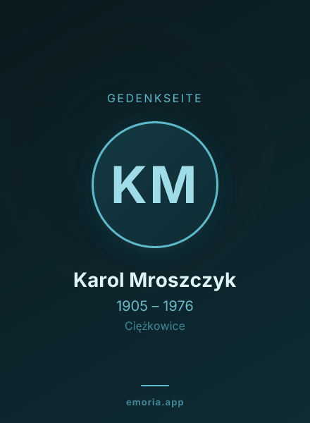 Gedenkportrait von Karol Mroszczyk