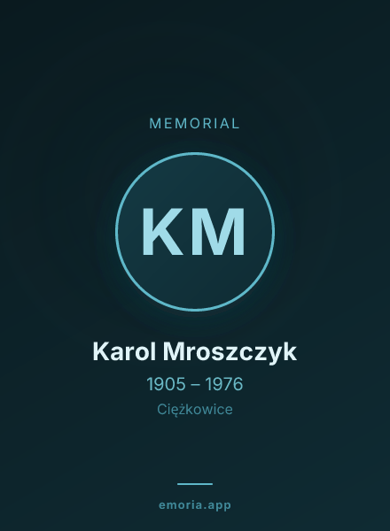 Memorial portrait of Karol Mroszczyk