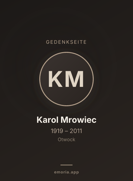 Gedenkportrait von Karol Mrowiec