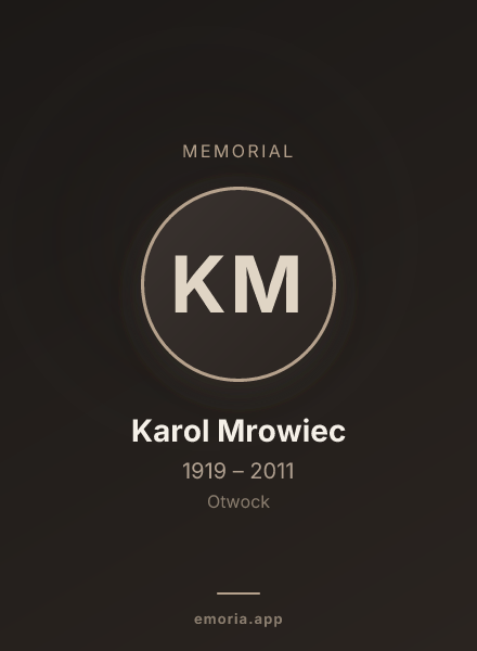 Memorial portrait of Karol Mrowiec