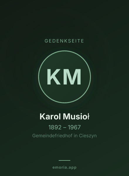 Gedenkportrait von Karol Musioł