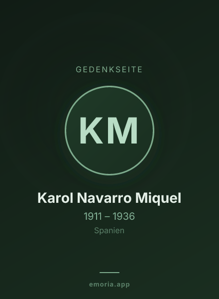 Gedenkportrait von Karol Navarro Miquel