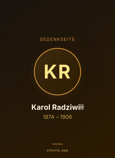 Gedenkportrait von Karol Radziwiłł