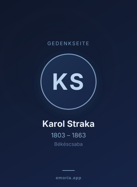 Gedenkportrait von Karol Straka