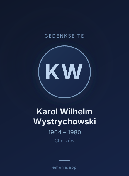 Gedenkportrait von Karol Wilhelm Wystrychowski