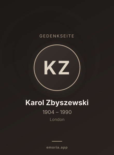 Gedenkportrait von Karol Zbyszewski