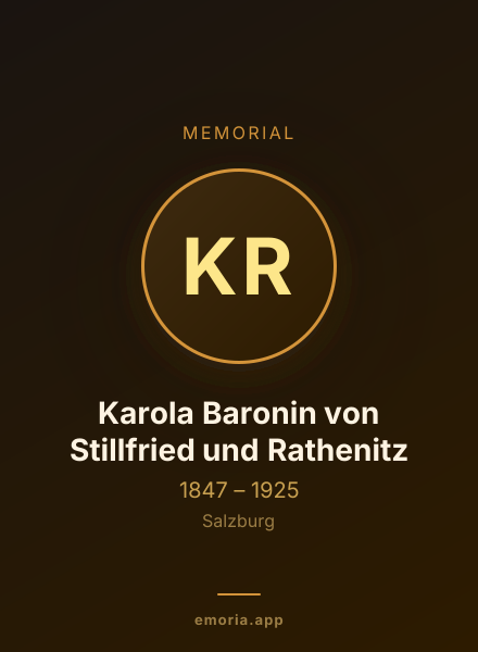 Memorial portrait of Karola Baronin von Stillfried und Rathenitz
