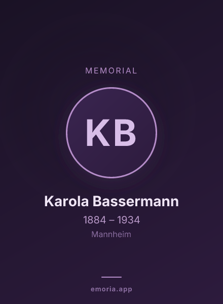 Memorial portrait of Karola Bassermann