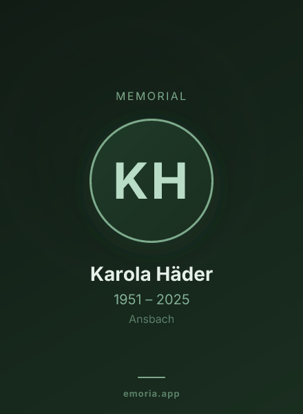 Memorial portrait of Karola Häder