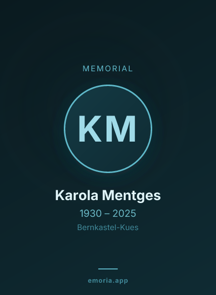 Memorial portrait of Karola Mentges